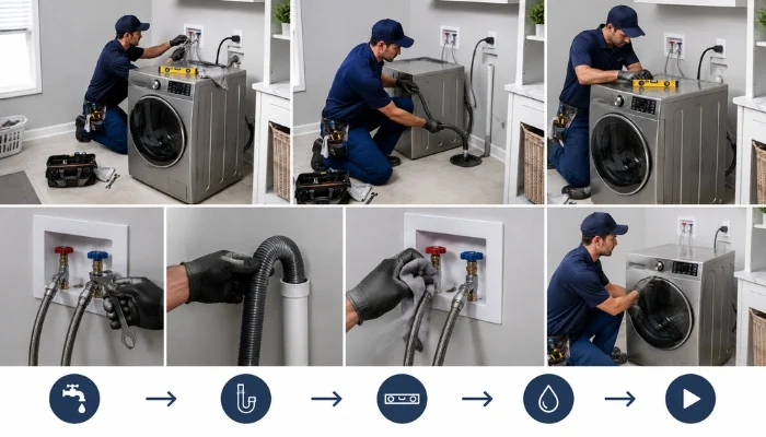 Technician repairing a top load washer agitator in Albany NY